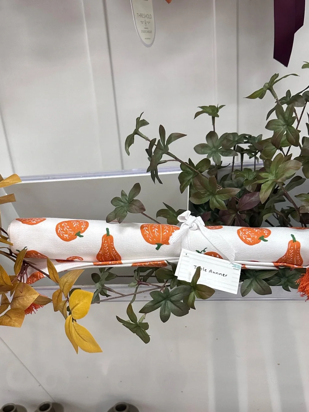 Pumpkin Print tablecloth Runner - 100% Cotton Fall Linen